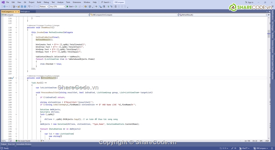 source code c#,sql server,database,Compare,DBCompare